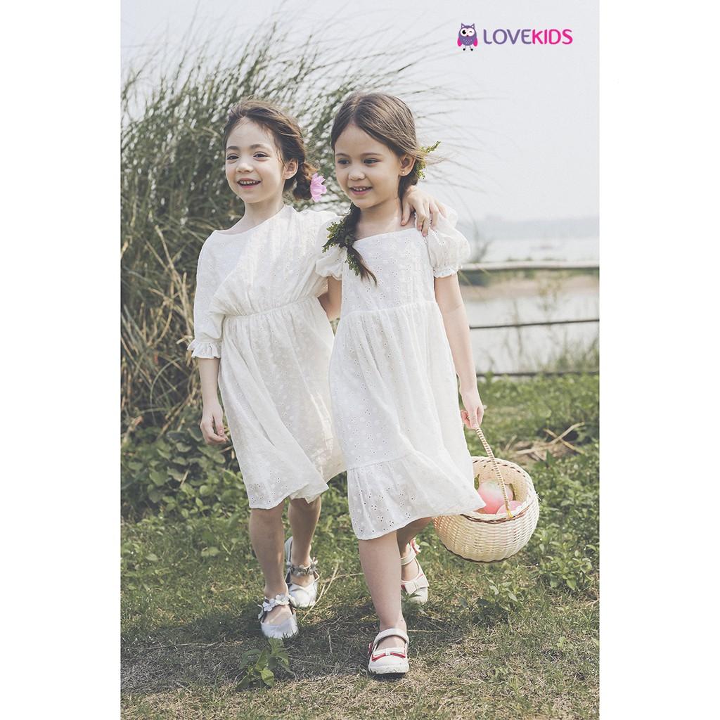 Váy thêu hoa tay bèo (trắng) GMG21DR01001 - Lovekids