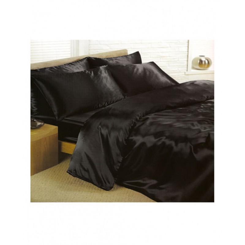 Bộ Vỏ Chăn Ga Gối Lụa Lavish silk 5 Món Cao Cấp Lan Bedding Màu Đen