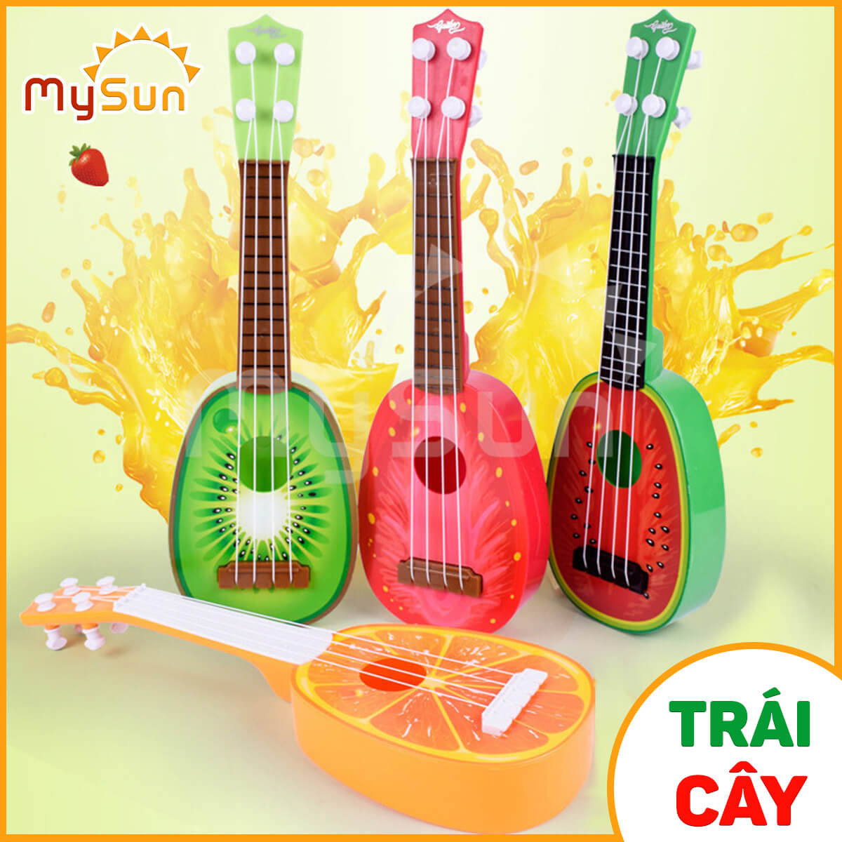 Cây đàn Ukulele đồ chơi nhạc cụ trẻ em 4 dây mini cho bé phát triển trí tuệ thông minh