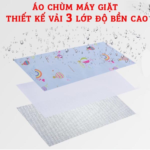 Áo trùm máy giặt cửa ngang HÀNG CAO CẤP 3 LỚP- 7KG-8KG-9KG-10KG-11KG-12KG