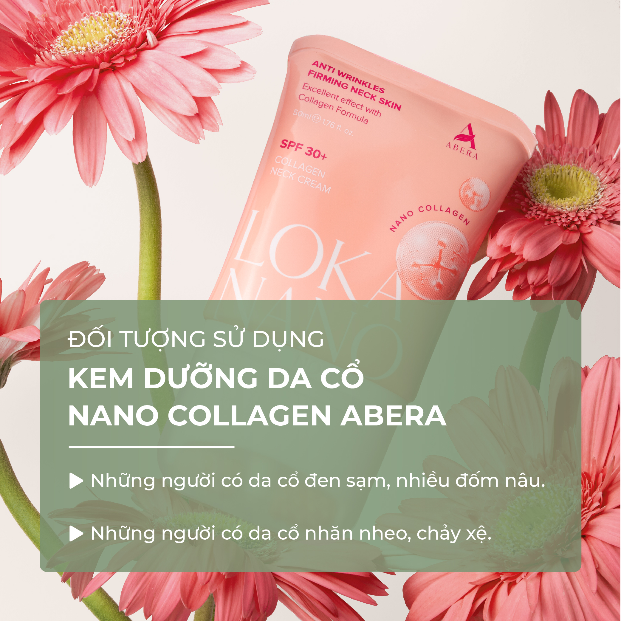 [COMBO 3] Kem Dưỡng Da Cổ Loka Nano Abera - Giảm Gai Đen Vùng Da Cổ, Dưỡng Trắng Sáng Da, Mịn Màng