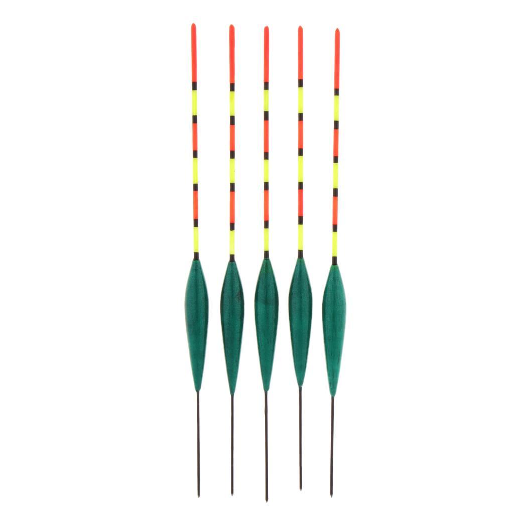 5pcs Rock Fishing Buoy Wooden Fishing Floats Slip Bobber