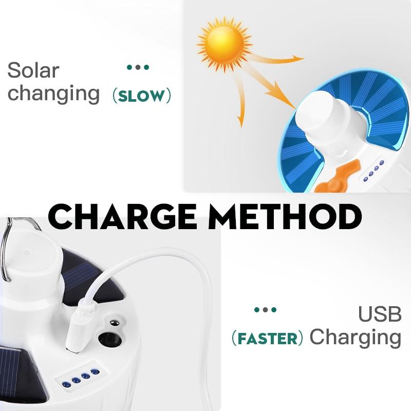 Đèn Led Cắm Trại Sử Dụng Năng Lượng Mặt Trời Sạc Usb