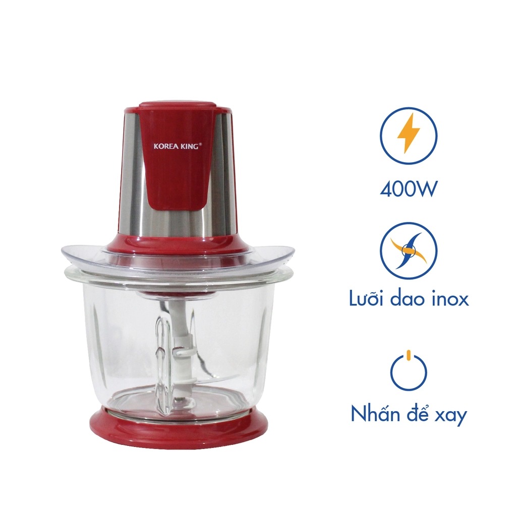 Máy xay thịt, xay mọi loại hành tỏi 1Lit, 1.5Lit Công suất 400w Chính hãng Korea King  [Hàng chính hãng