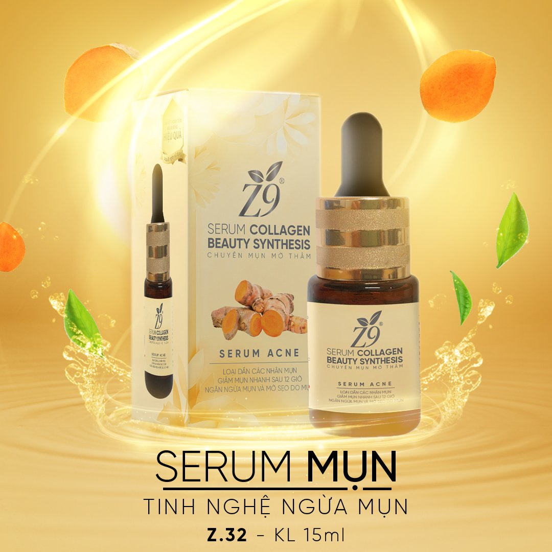 Serum Giảm Mụn Z9 Tinh Chất Nghệ Tươi Hiệu Quả Nhanh 15ml