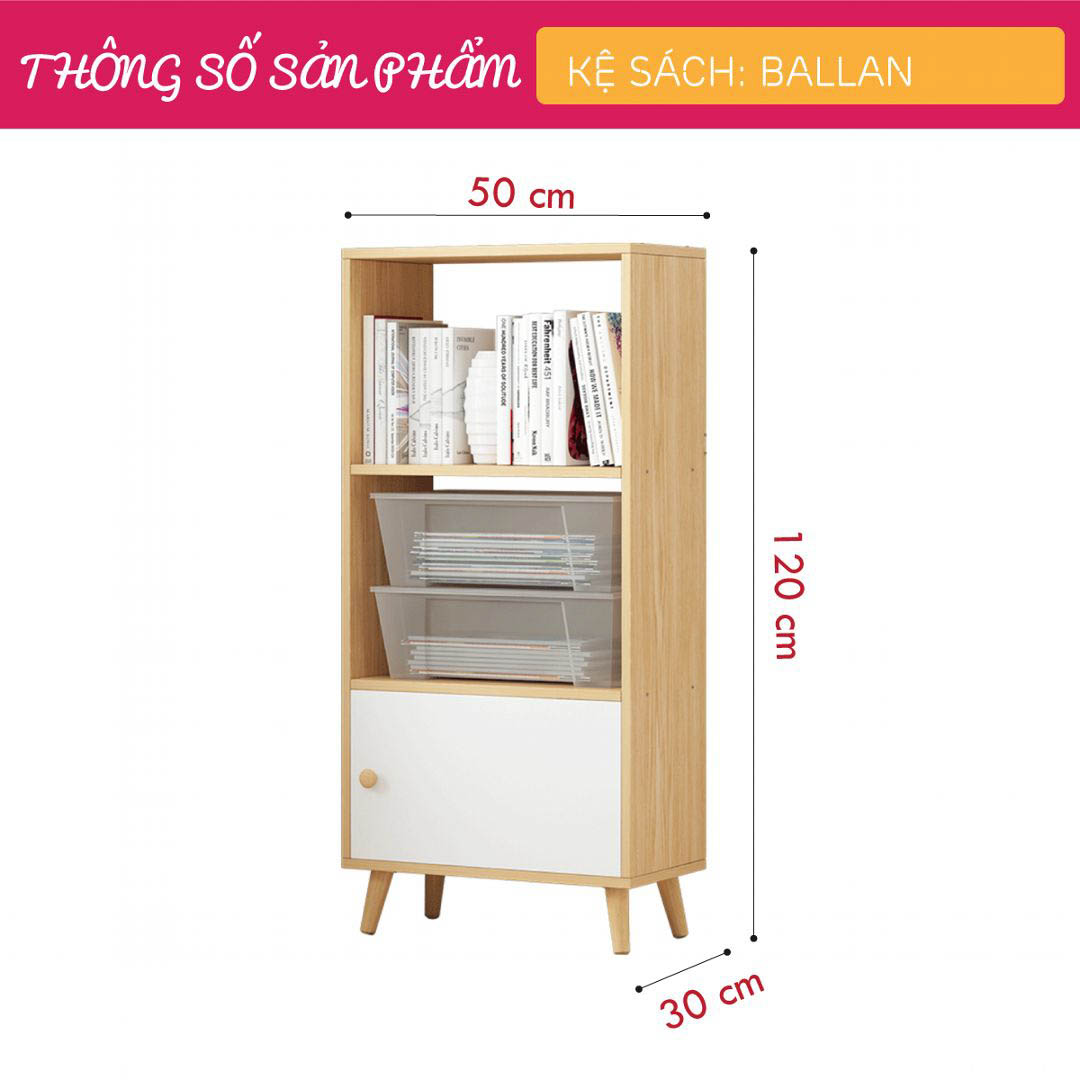 Giá đỡ sách gỗ kiểu dáng nhỏ gọn SMLIFE Ballan