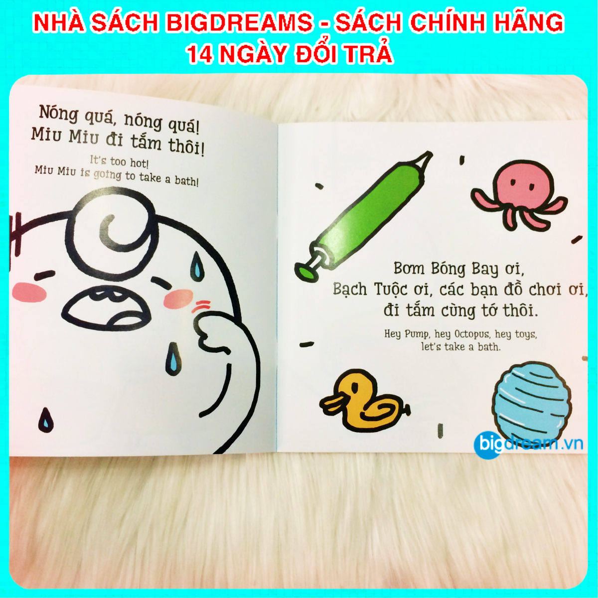 BẢN MỚI SONG NGỮ Miu Miu Tự Lập - Đi Tắm Ehon Kĩ Năng Sống Cho Bé 1-6 Tuổi Miu miu hiểu chuyện Miu bé nhỏ