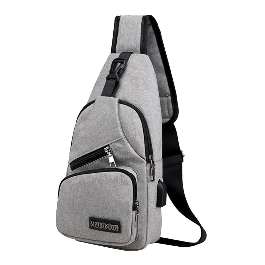 2x Fashion Men Sling Bag Chest Pack Anti Theft Casual Lightweight Cross Body Bag