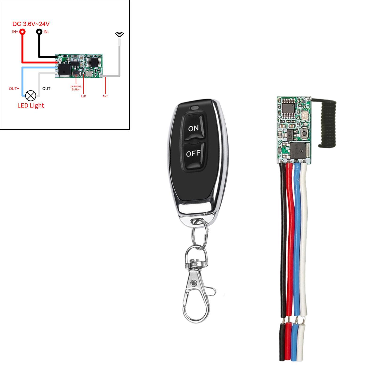 2 Set RF 433MHz 12V Mini Wireless Remote Control Switch  Receiver