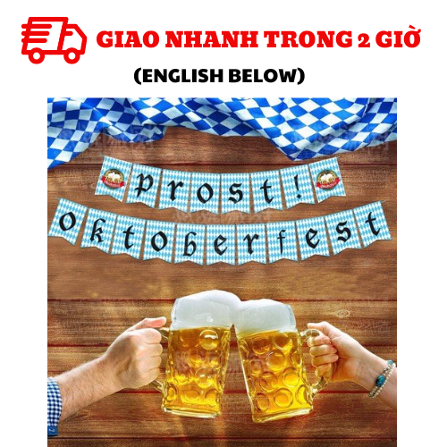 Dây Cờ Oktoberfest Xanh Sọc Blue White Bunting OTBF12