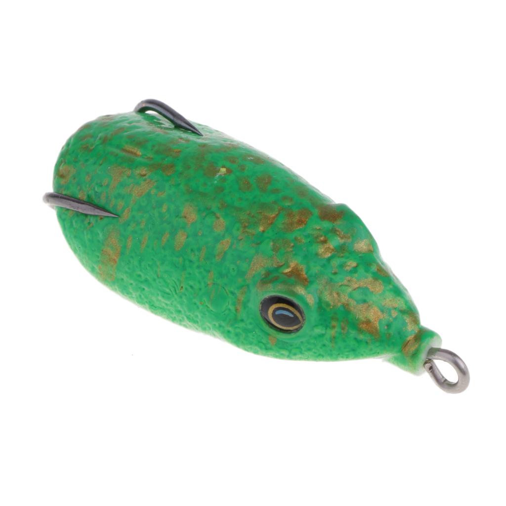 Plastic Fishing Lure Soft Simulation Frog Bait with Double Hooks Bait Tools