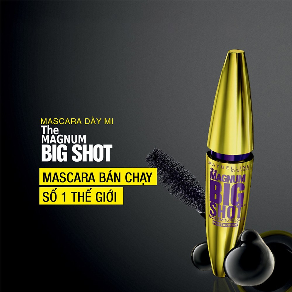 Mascara Dày Mi Cực Đại Maybelline New York The Magnum Big Shot Waterproof Chuốt Mi Không Lem Không Trôi 10ml