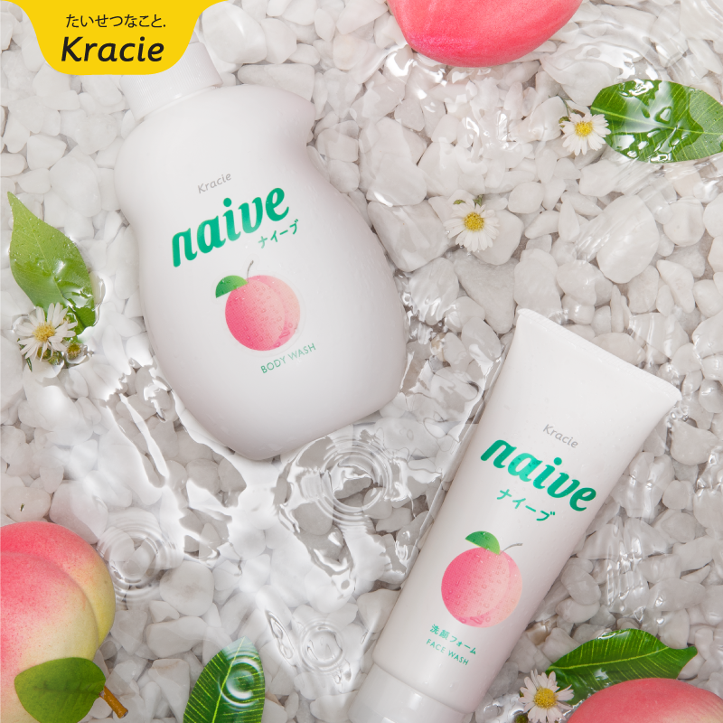 Sữa Tắm Chiết Xuất Từ Lá Đào Kracie Naive Body Wash 530ml