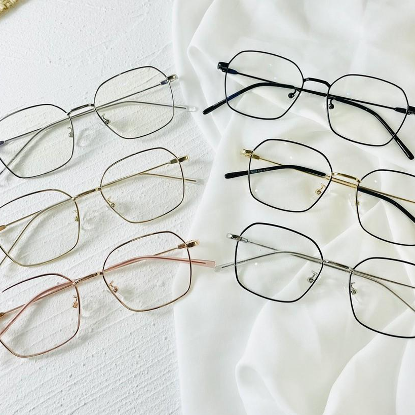 Kính gọng mảnh vuông đa giác nam nữ Emilie eyewear chất liệu kim loại phụ kiện thời trang 72328