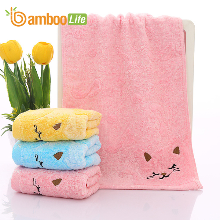 Khăn mặt sợi tre Khăn rửa mặt lau mặt Bamboo Life BBL056 hàng chính hãng - Hồng