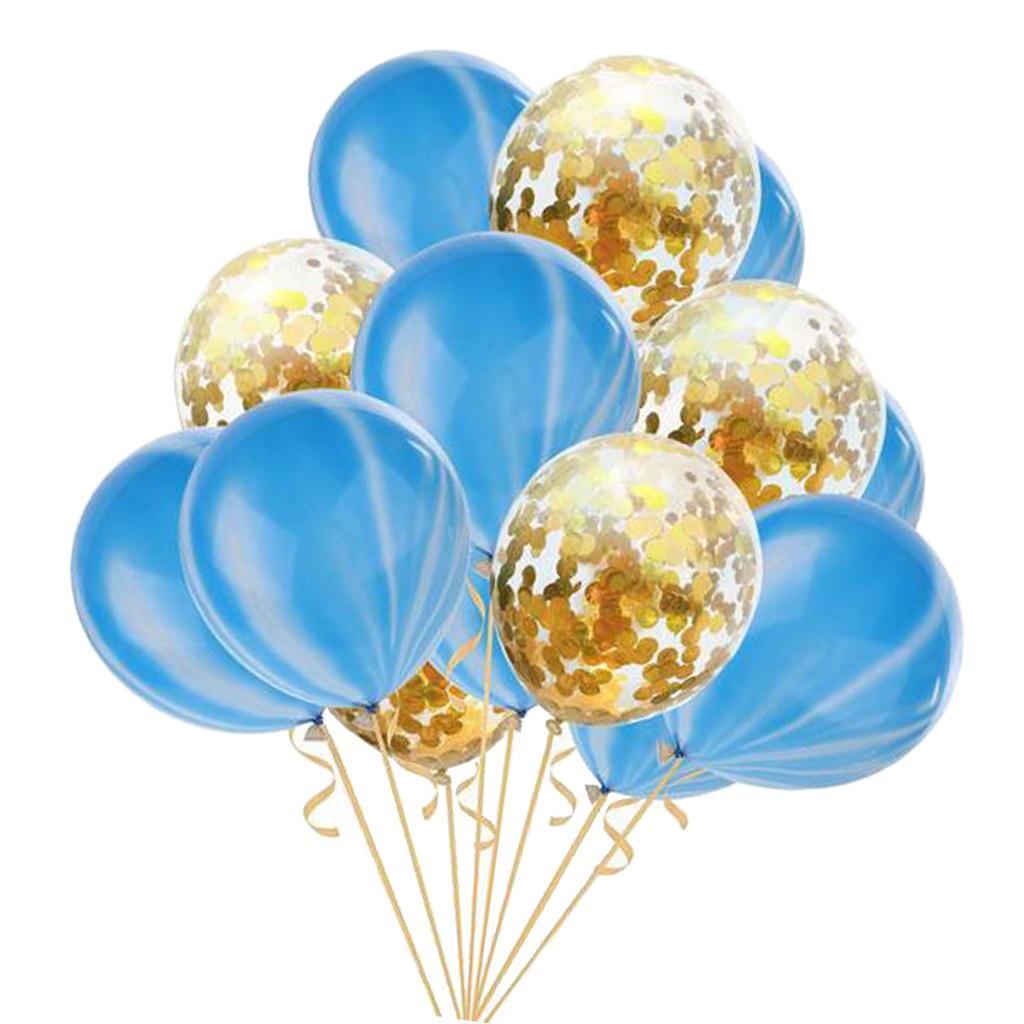 15 Pieces Latex Balloons Confetti Balloons with Ribbon Wedding Birthday Party Decoration Supplies