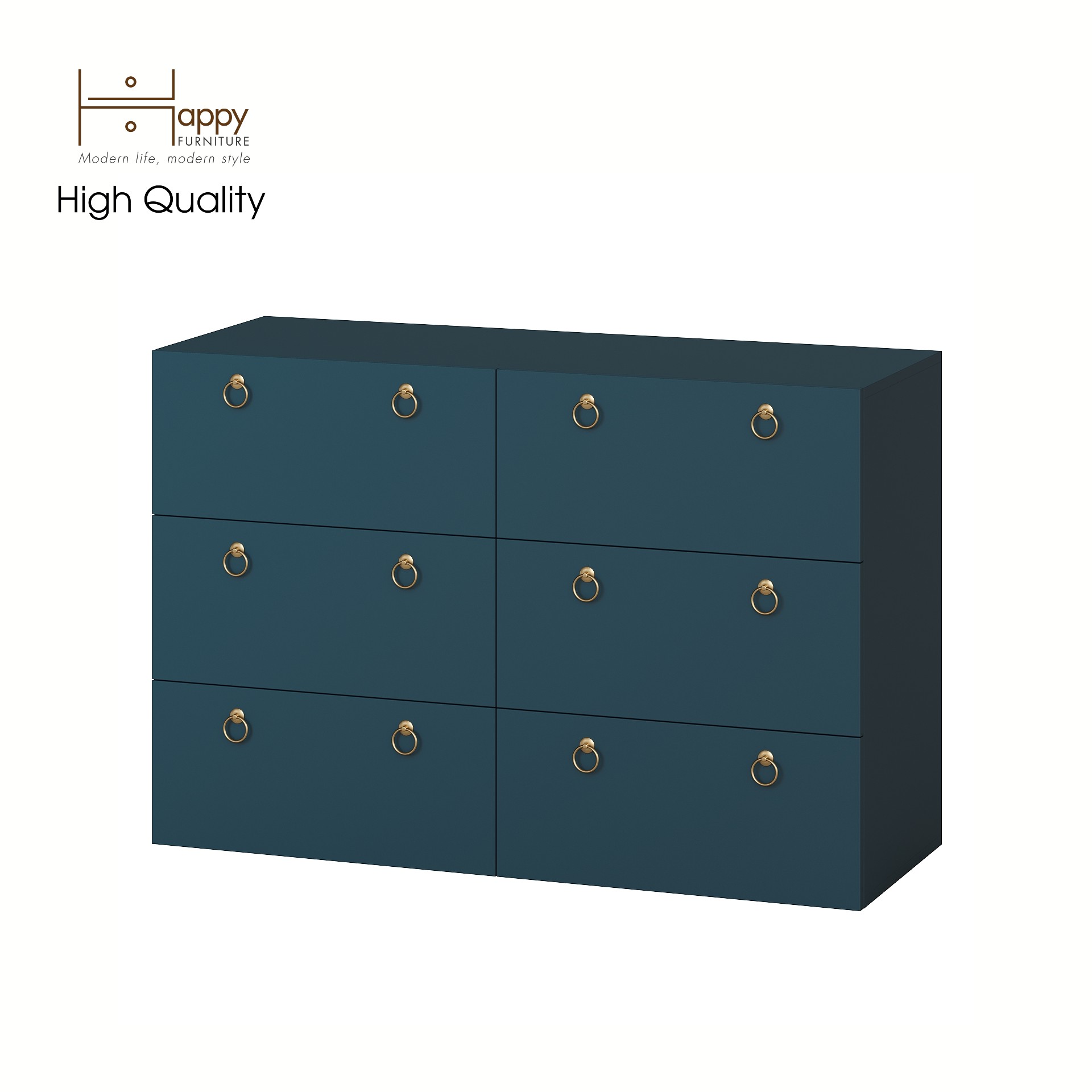 [Happy Home Furniture] WESLEY, Tủ đựng đồ 6 ngăn kéo ,  120cm x 45cm x 80cm ( DxRxC), THK_044