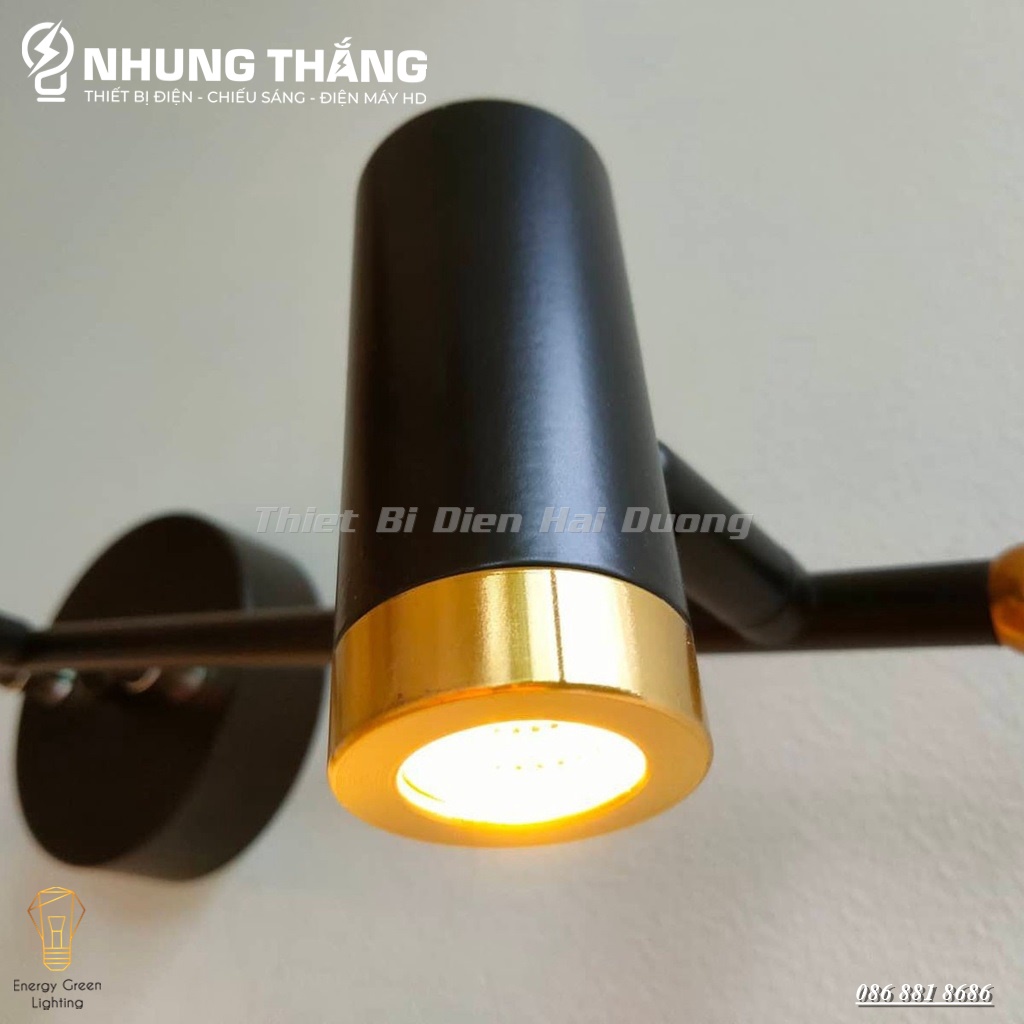 Đèn soi tranh 6028-6 LED Trang Trí Hiện Đại - Ánh Sáng Vàng - Điều Chỉnh Được Góc Chiếu