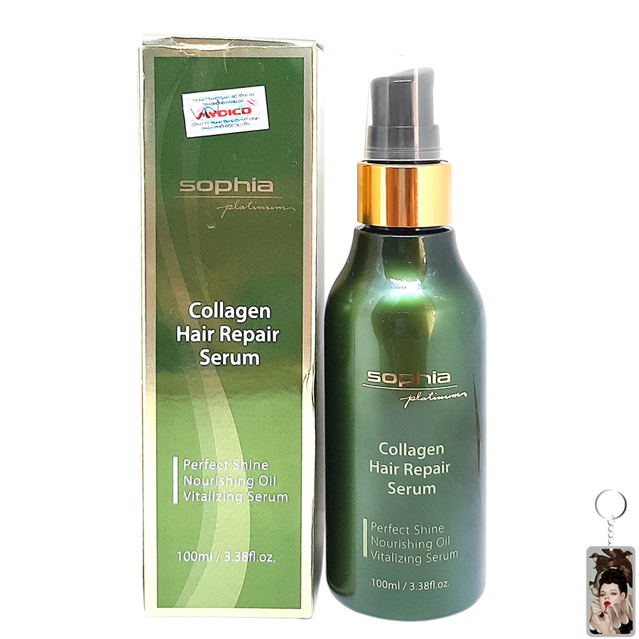 Tinh dầu phục hồi tóc Collagen Sophia Platium Hàn Quốc 100ml tặng kèm móc khoá