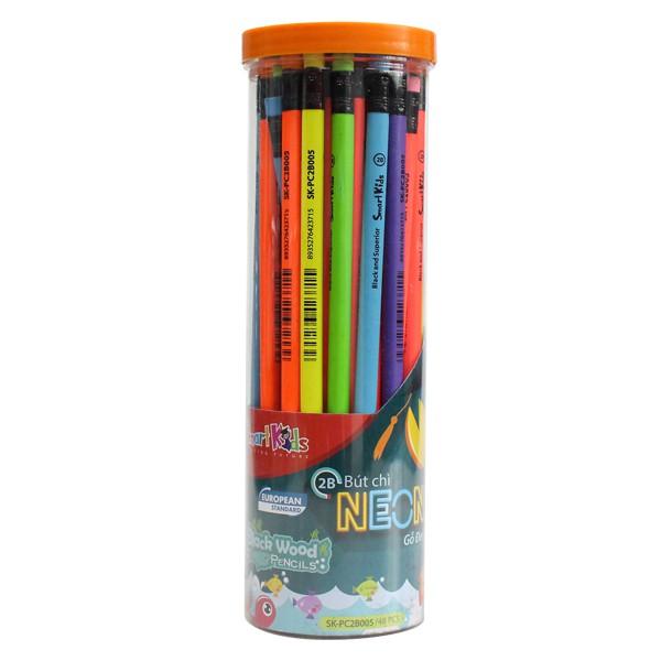 10 Cây Bút chì Smart Kids 2B Neon màu ngẫu nhiên SK-PC2B005