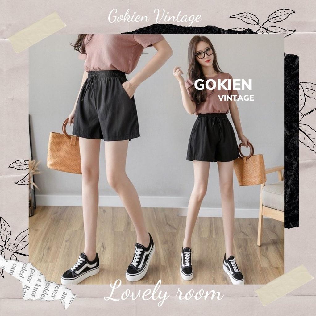 Quần Sooc đũi nữ, quần đùi nữ siêu mát, Gokien Vintage