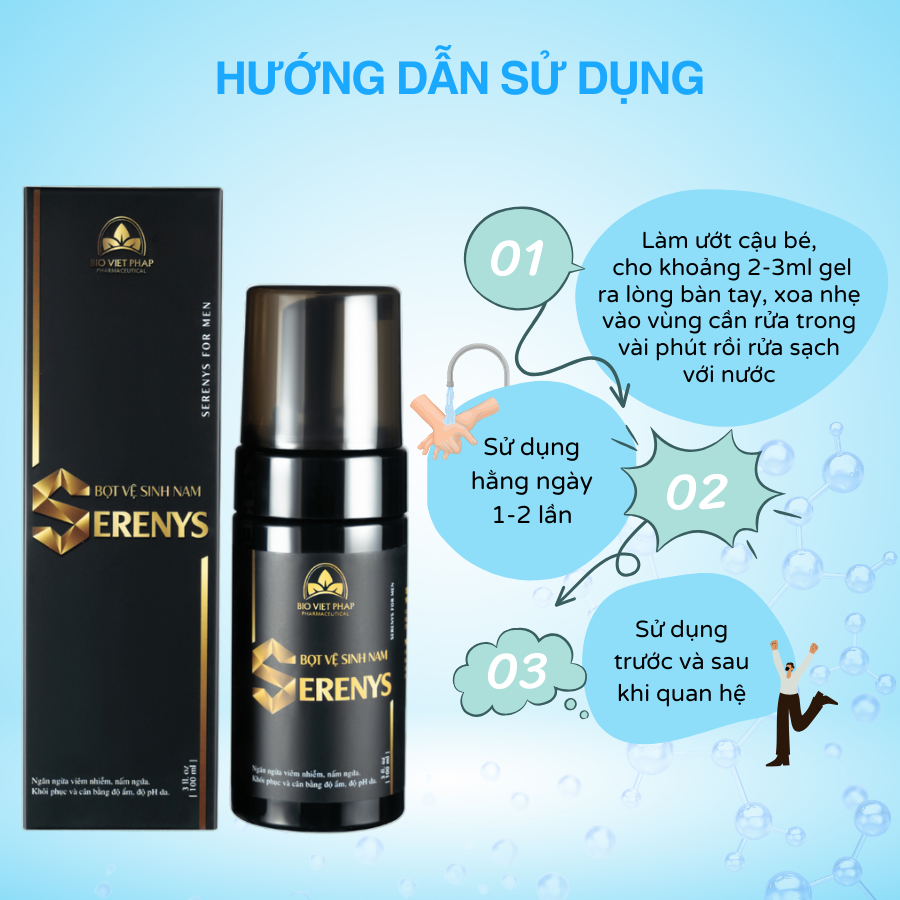 Bọt vệ sinh Serenys 100ml – Ngăn ngừa nấm ngứa ở nam