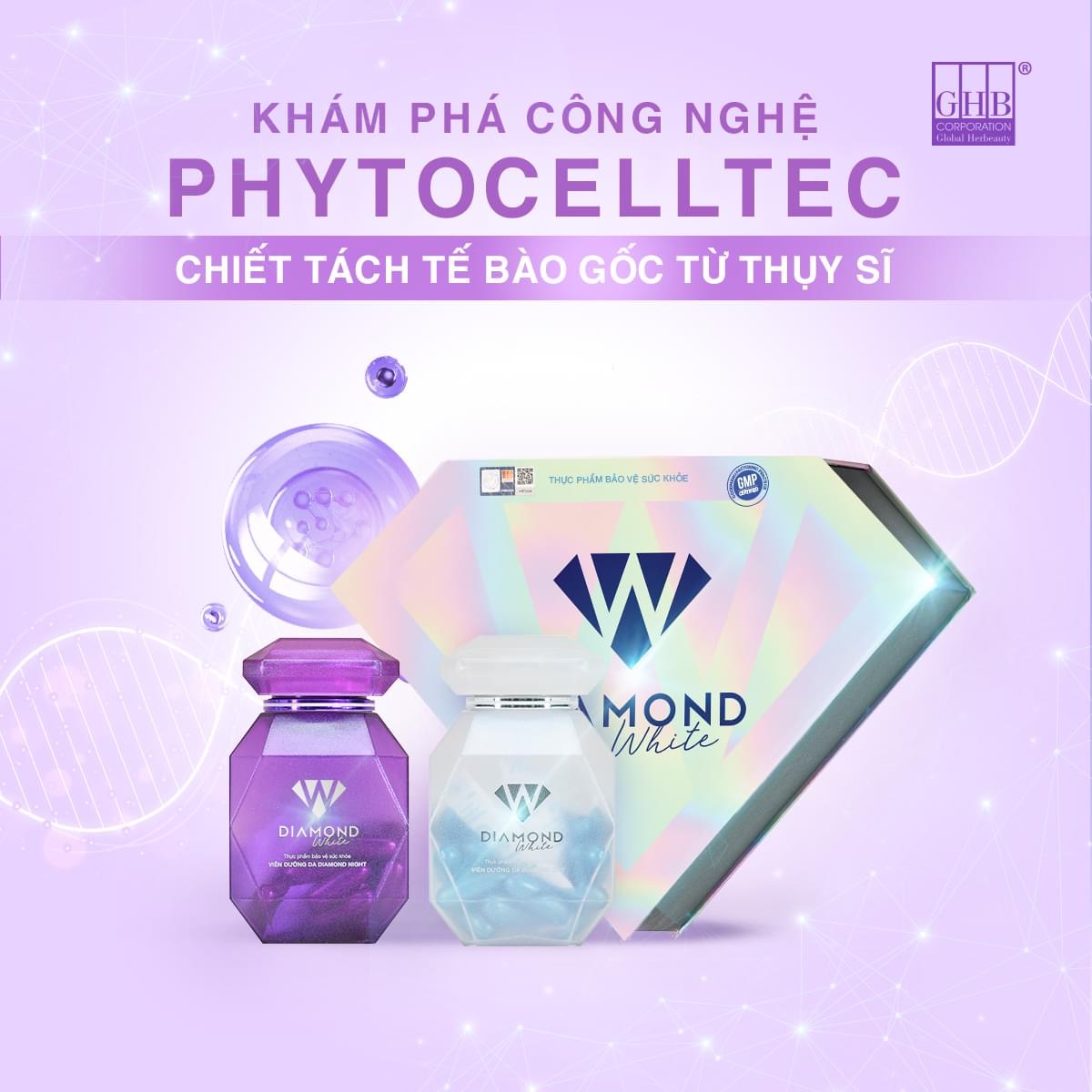 Viên Uống Trắng Da DIAMOND WHITE Hỗ Trợ Dưỡng Trắng, Giúp Da Căng Bóng, Mờ Nám Tàn Nhang, Mang Lại Làn Da Trắng Sáng Mịn Màng