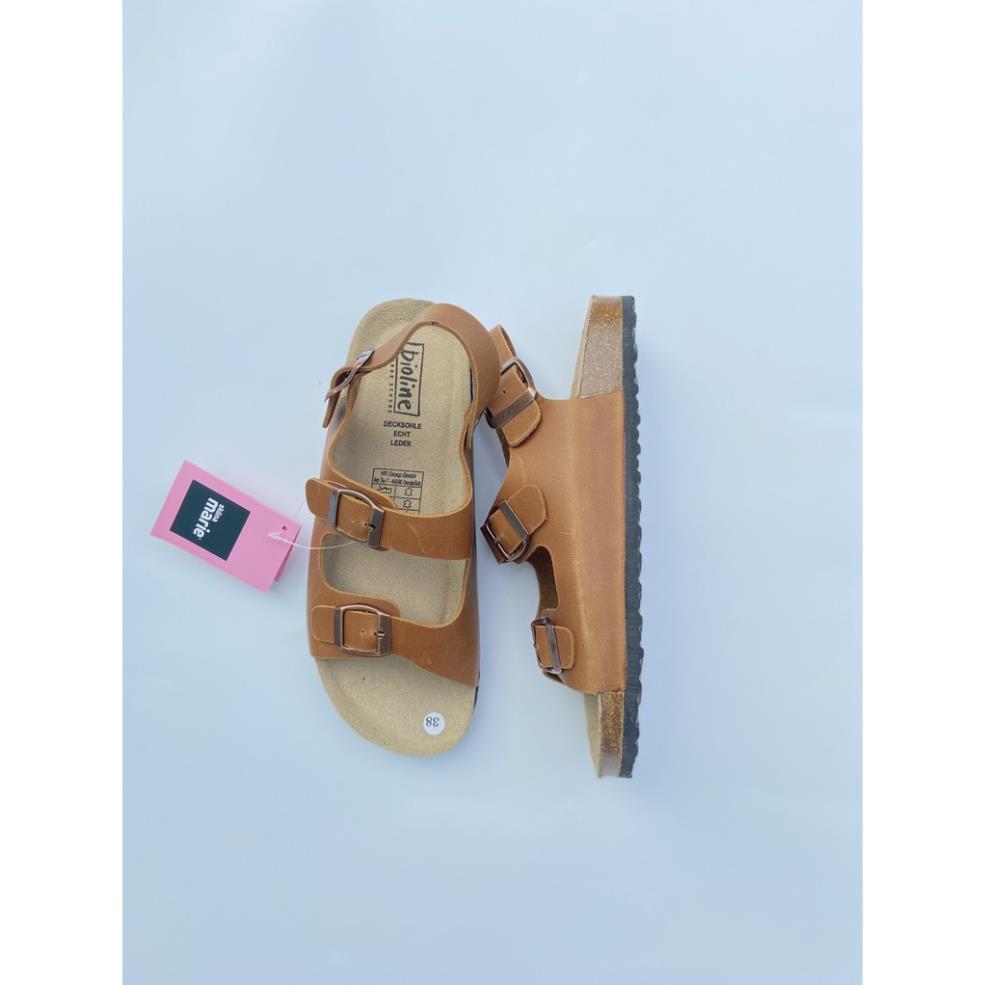 Dép da bò birken quai hậu Bioline sandal quai ngang unisex da bò thật mã BO2 - Bioline Official