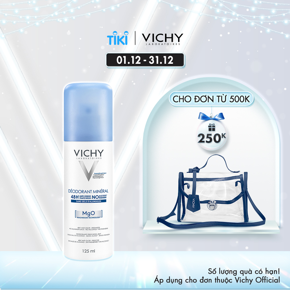 Xịt Khử Mùi Giàu Khoáng, Giúp Vùng Da Dưới Cánh Tay Khô Thoáng Vichy DÉODORANT MINÉRAL (125ml)