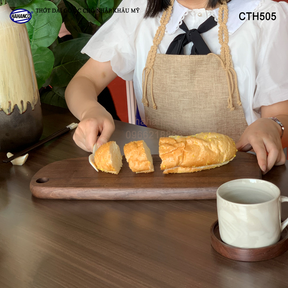 Thớt gỗ óc chó nhập khẩu Mỹ liền khối trang trí bàn ăn/ khay bánh mì/trái cây tráng miệng/bít tết/ Kê Thức Ăn Khi Thái/Pizza/Decor/chụp ảnh sản phẩm/Beef Steak- CTH505