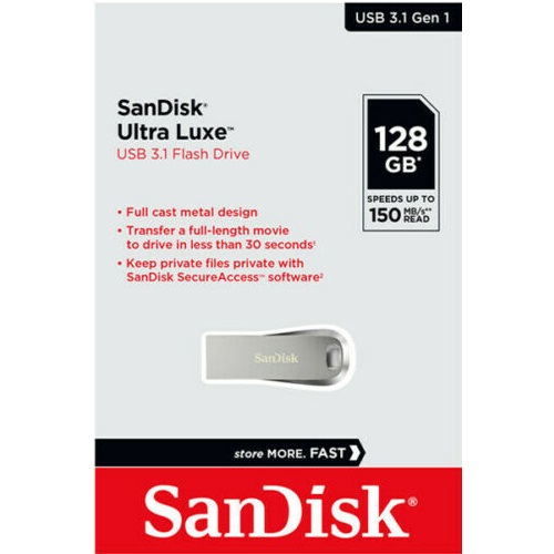 Hình ảnh USB 3.1 SanDisk Ultra Luxe CZ74 128GB 150MB/s (Bạc) - Hàng Chính Hãng