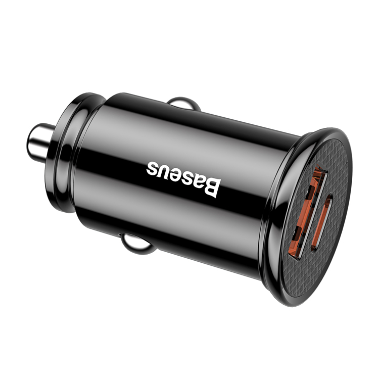 Tẩu sạc nhanh đa năng dùng cho xe hơi Baseus Circular Plastic A+C 30W PPS Car Charger - Hàng Chính Hãng