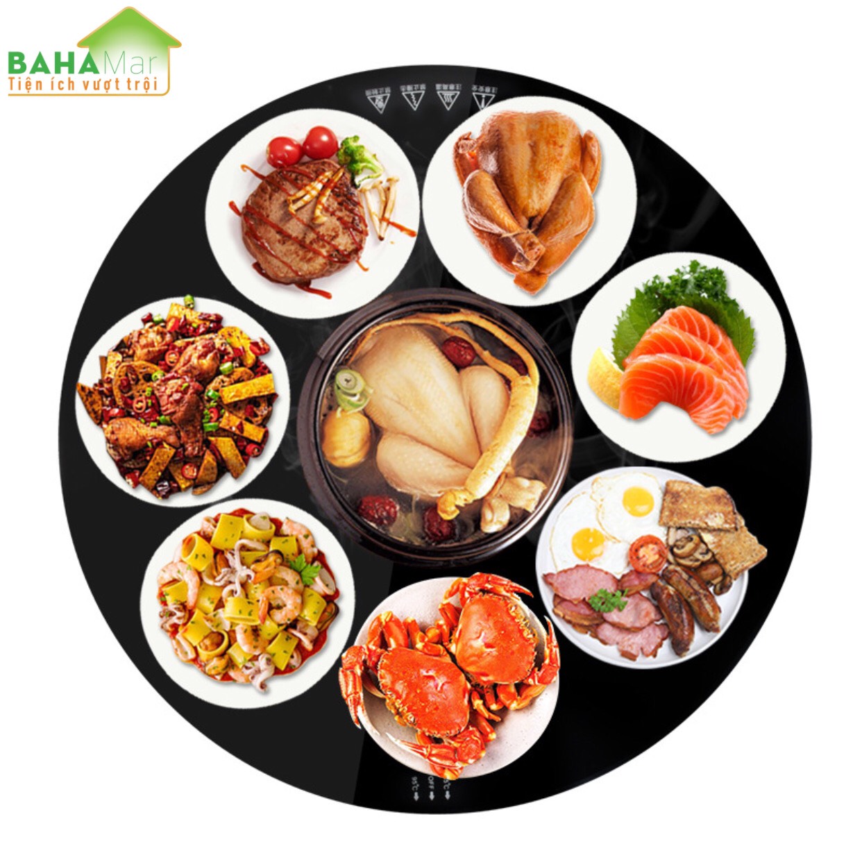 MÂM ĐIỆN TRÒN THÔNG MINH CÁCH NHIỆT LÀM NÓNG, GIỮ ẤM THỨC ĂN 50 CM "BAHAMAR" làm nóng thức ăn trong suốt bữa ăn, giữ ấm đến cuối cùng bữa ăn.