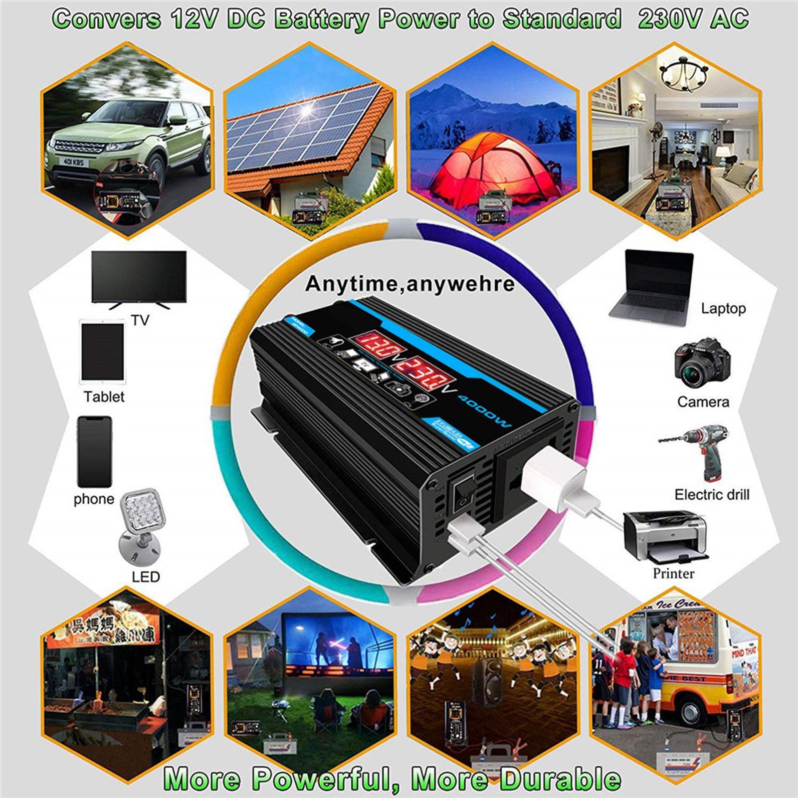 110V/220V Power Inverter and 2 Battery Clip Power Supply