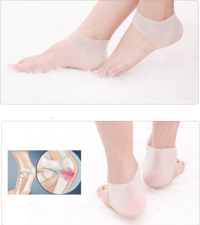 Bộ 1 đôi tất, vớ bảo vệ chống nứt gót chân bằng silicon