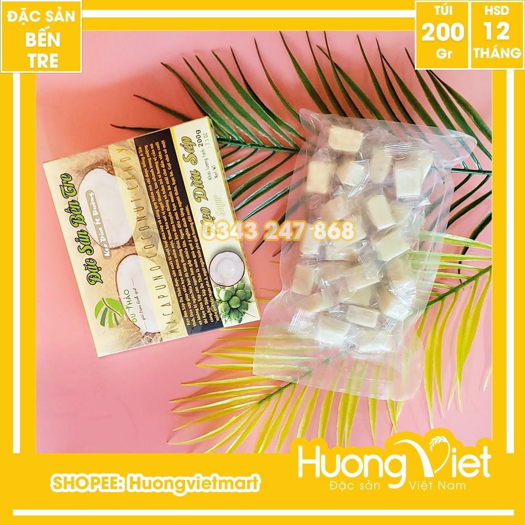 Đặc Sản Bến Tre - Kẹo Dừa Sáp Ít Đường Du Thảo 200G, Kẹo Dừa Thượng Hạng Bến Tre, Kẹo Dừa Bến Tre Mềm Dẻo