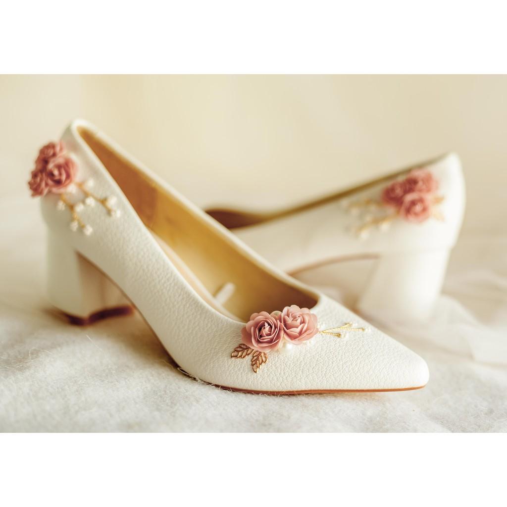 GIÀY CƯỚI - GIÀY CÔ DÂU H79 THUYỀN HOA HỒNG - WEDDING SHOES