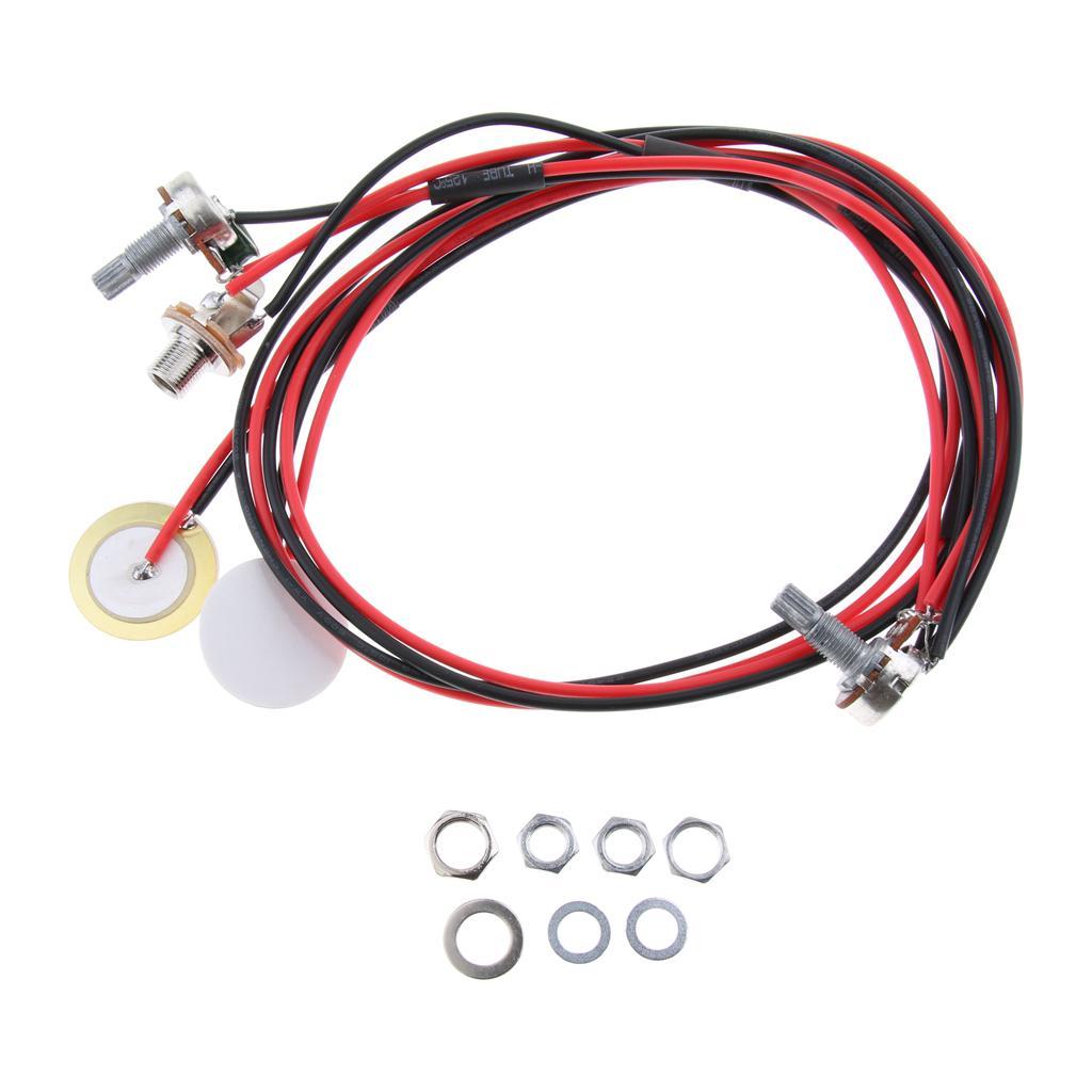 Guitar Dual Piezo Pickup 6.35mm Jack for Acoustic Folk Guitar Ukulele