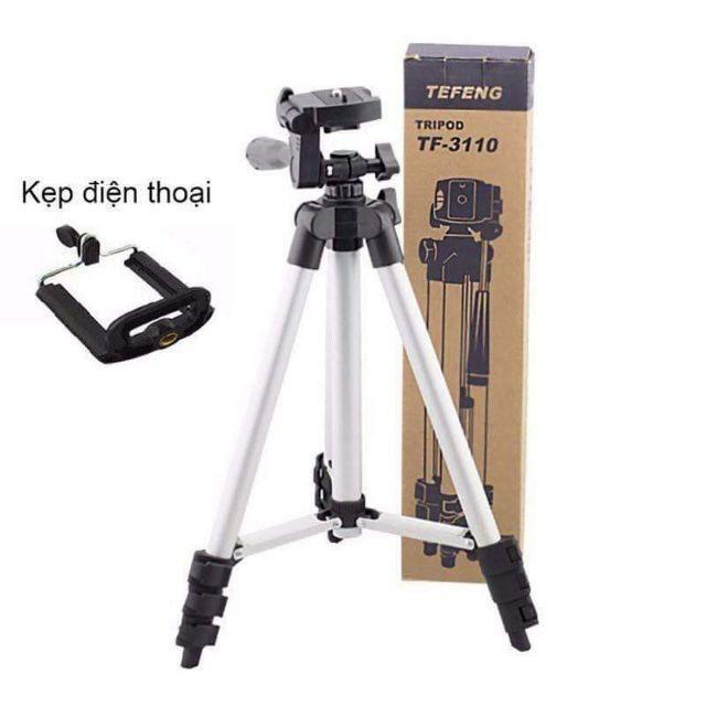 Giá Đỡ 3 Chân Máy Chụp Ảnh Tripod TF-3110 + Miếng Kẹp Điện Thoại Gậy Livestream, Quay Tiktok, Chụp Ảnh.