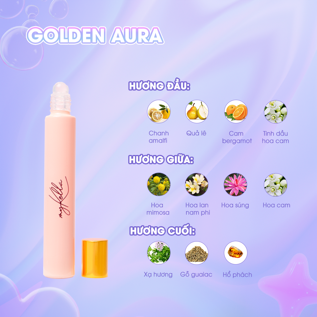 Nước Hoa Lăn myKella 10ml Tỏa Hương Quyến Rũ, Lưu Hương Suốt Ngày Dài