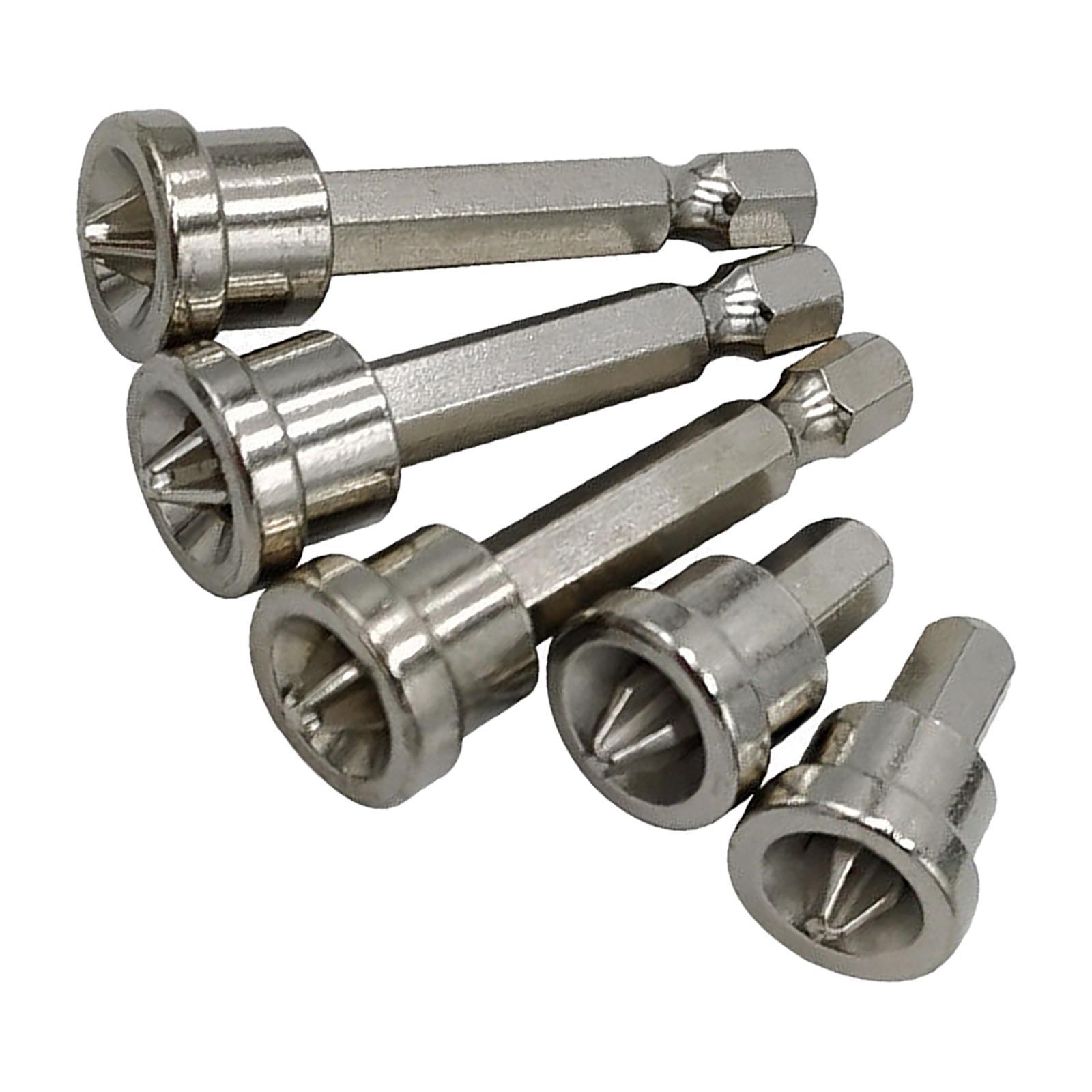 Pack-5 Woodworking Screw Hex Shank Positioning Bit Head