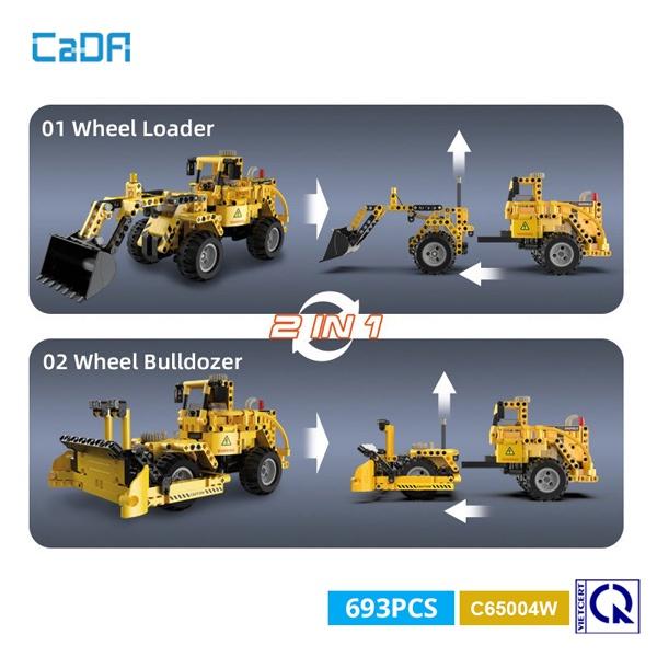 Đồ Chơi Lắp Ráp xếp hình Máy Xúc Ủi 2in1 - CADA C65004W