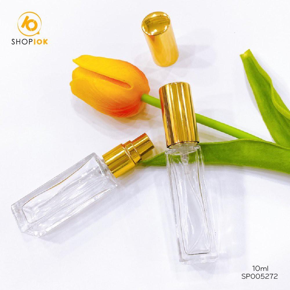 Chai chiết nước hoa thủy tinh, lọ đựng, vỏ chiết nước hoa dạng giọt, phun sương size 5ml, 10ml