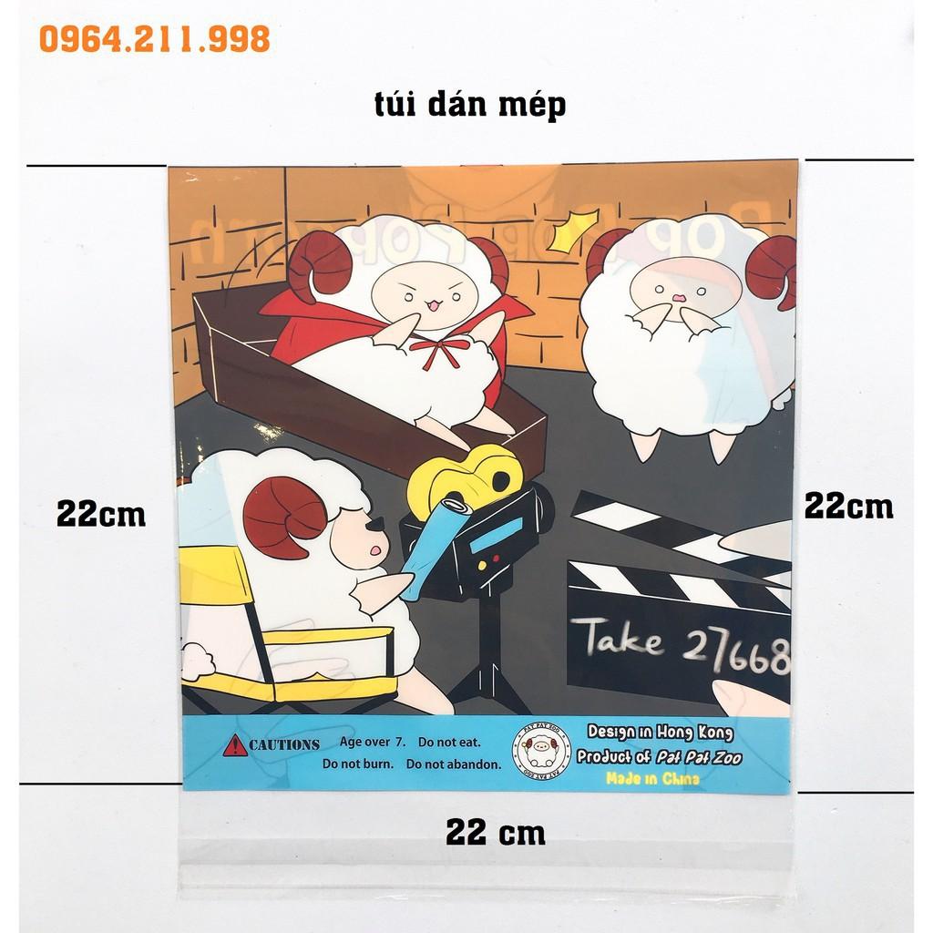 BAO BÌ SQUISHY XÉ DÁN MIỆNG kich cỡ 22x22cm