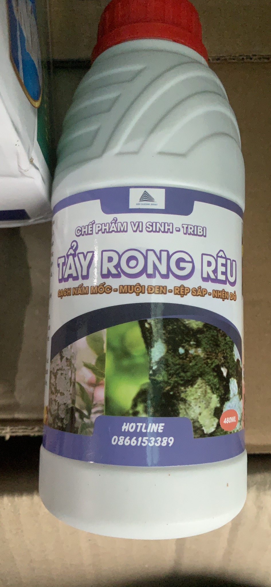 Sản phẩm vi sinh Tẩy Rong Rêu muội đên trên cây trồng lọ 500ml