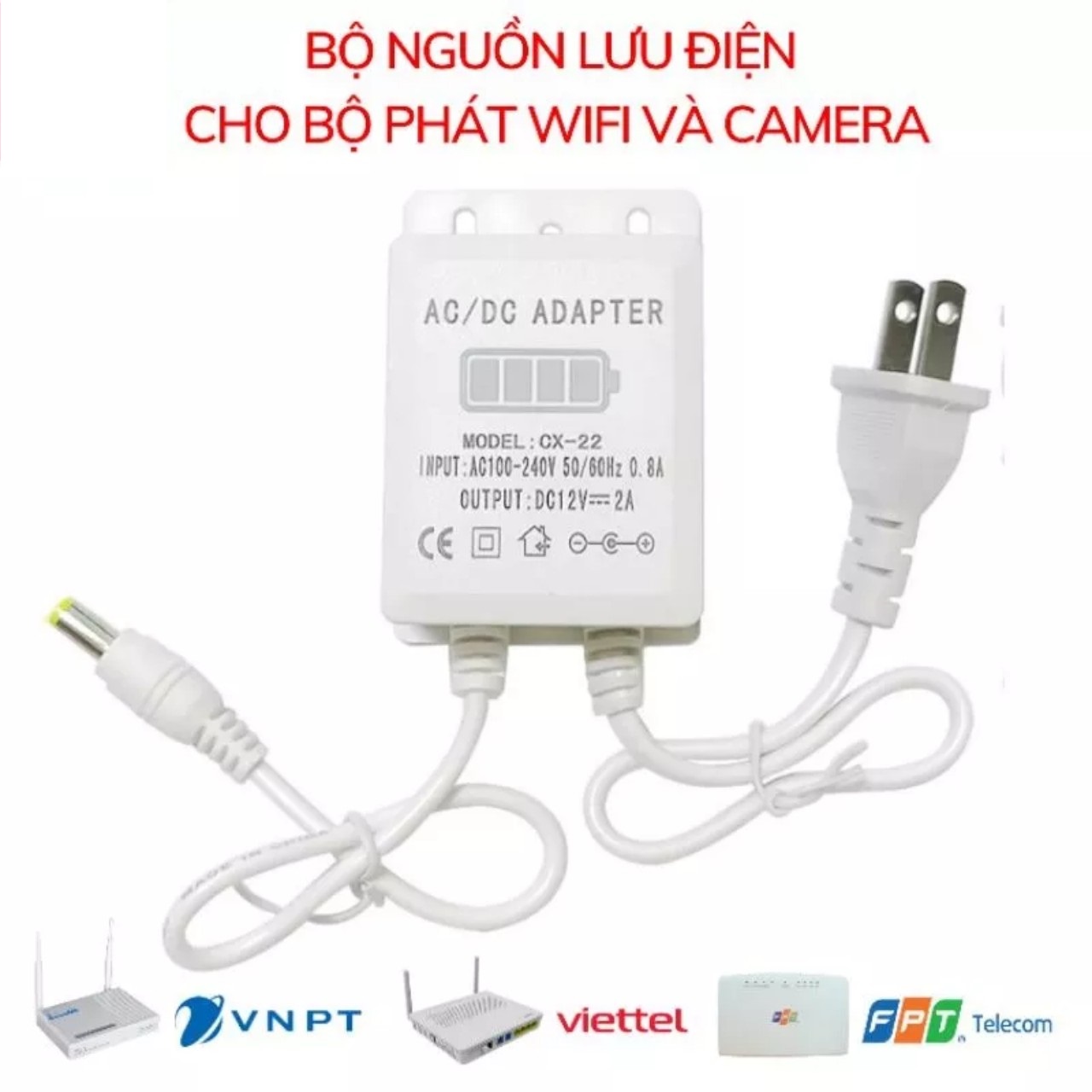 Nguồn dự phòng wifi , pin sạc dự phòng wifi camera 12v sử dụng 6-8h sau khi mất điện loại tốt