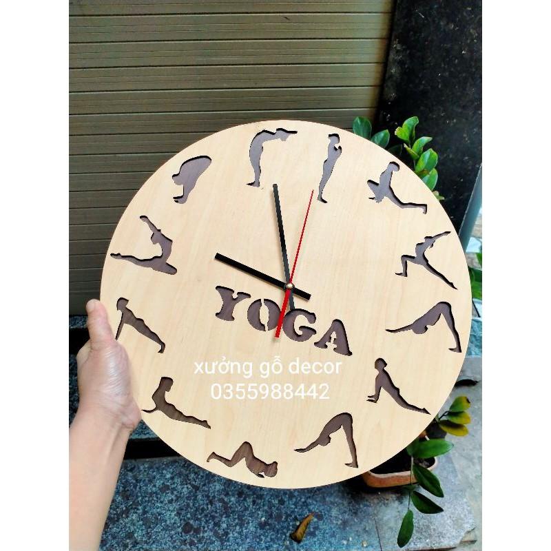  Đồng Hồ Treo Tường YOGA Tư Thế Chào Mặt Trời 30x30cm