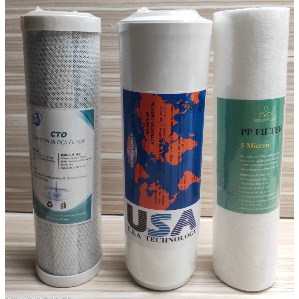 Bộ lõi lọc nước kg số 1, 2, 3