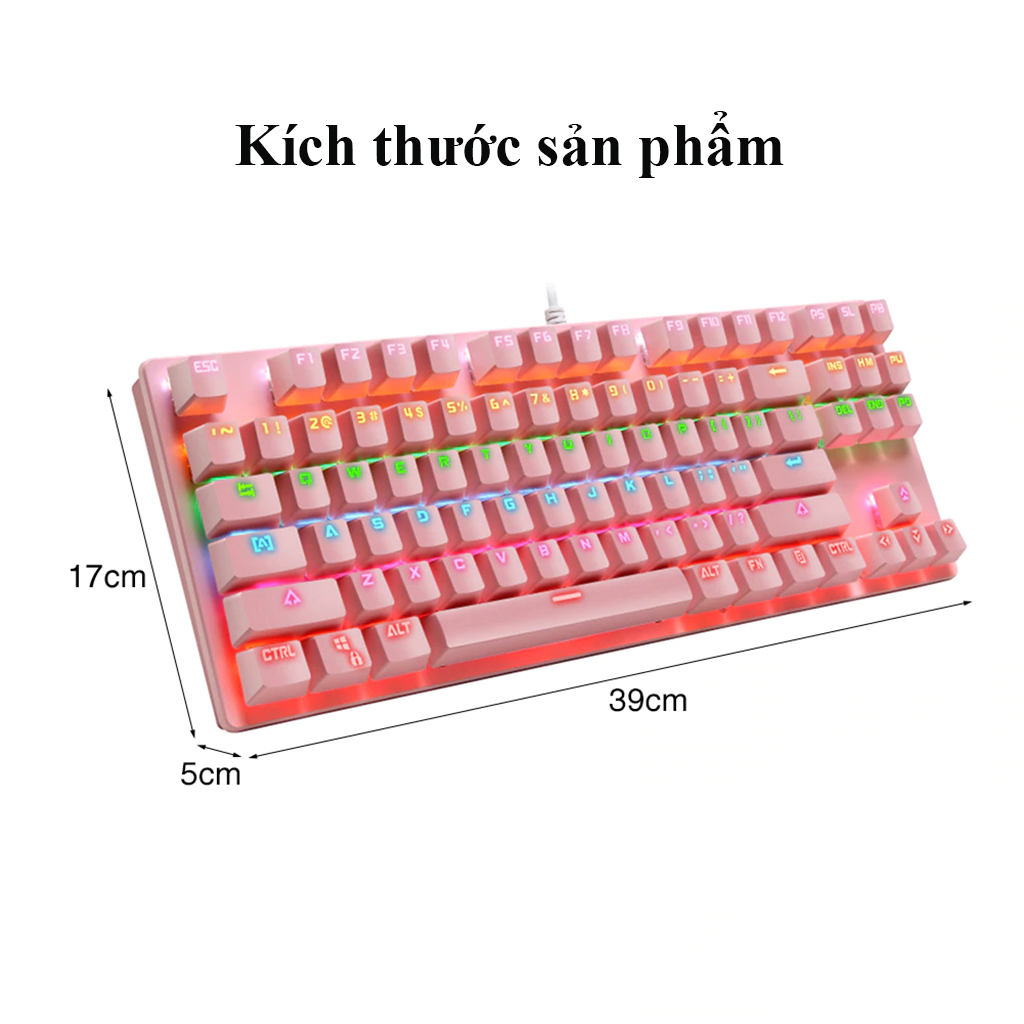 Bàn Phím Cơ Máy Tính 87 Phím Crack K2 PRO  Led Đổi Màu Nhiểu Chế Độ Khác Nhau, Blue Switch Chơi Game Dùng Văn Phòng Cực Đã - Hàng chính hãng