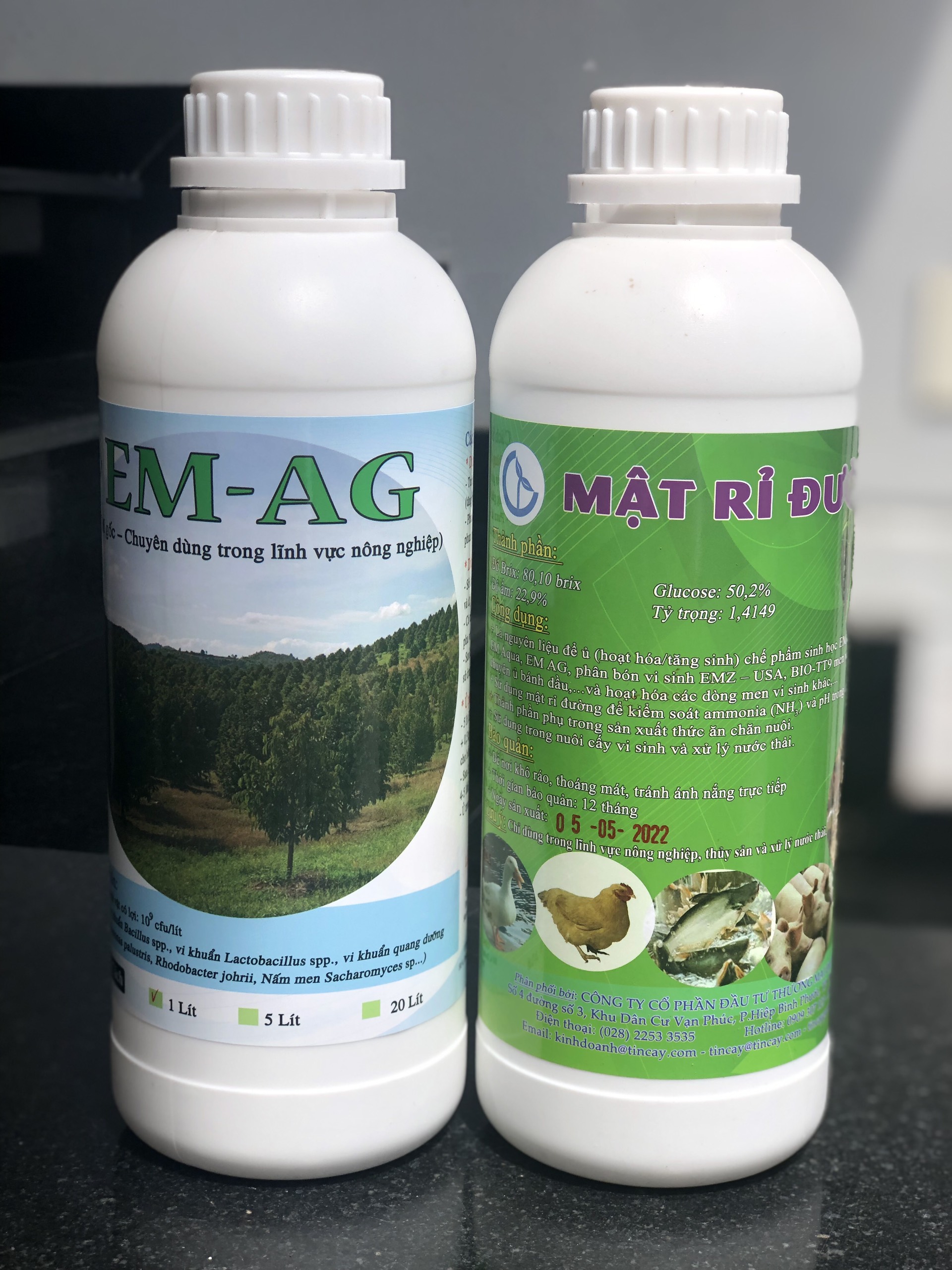 Combo 1 lít EM Gốc và 1 lít mật rỉ chuyên dùng trong nông nghiệp